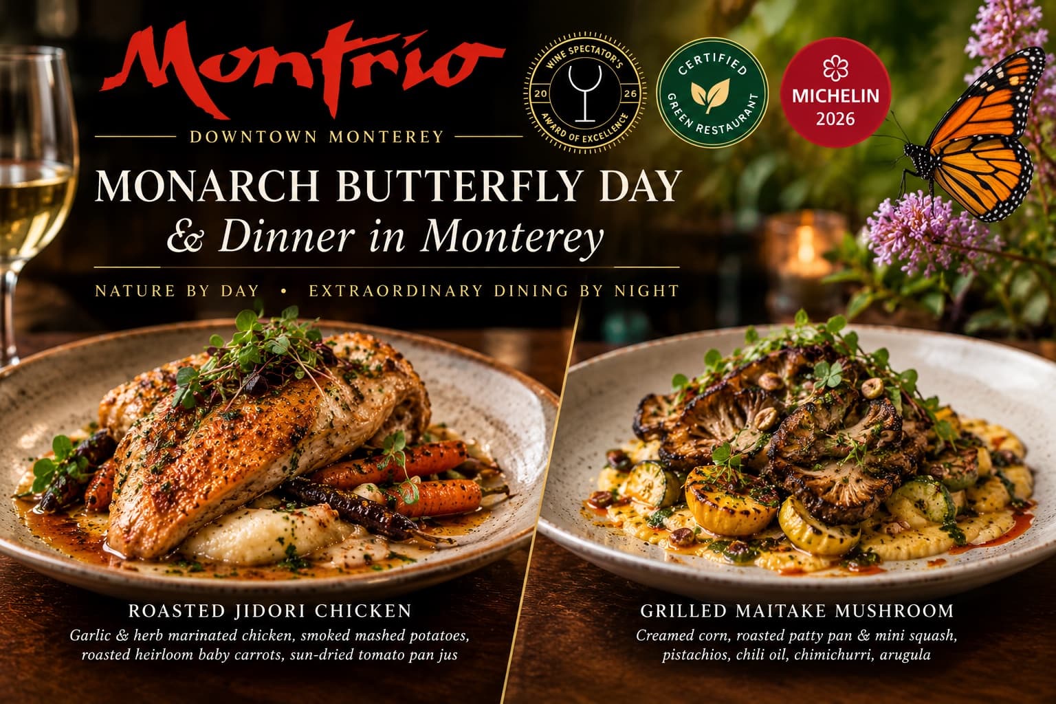 Monarch Season on the Monterey Peninsula: Morning at the Butterfly Grove, Dinner in Downtown Monterey