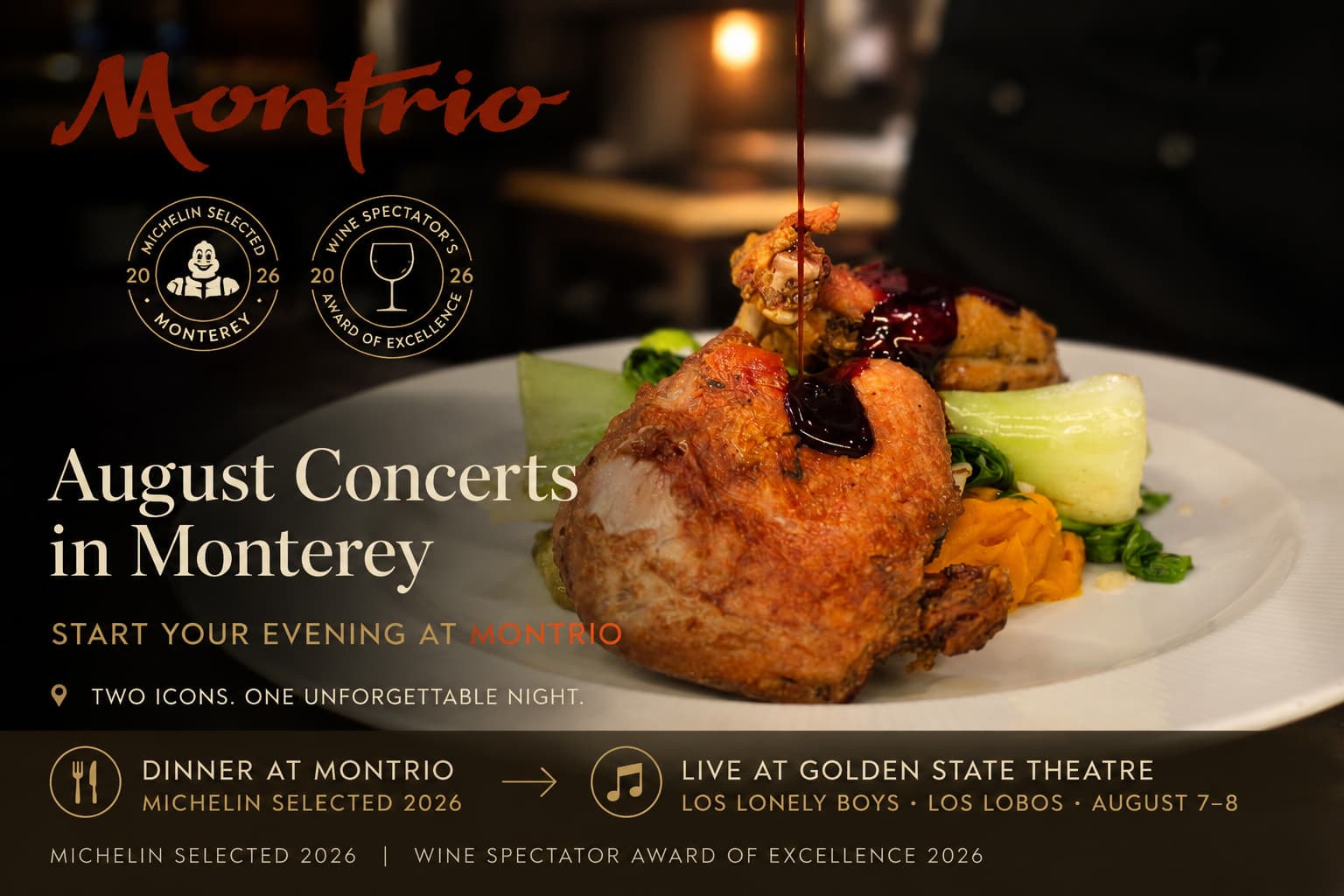 August Concerts in Monterey — Start Your Evening at Montrio