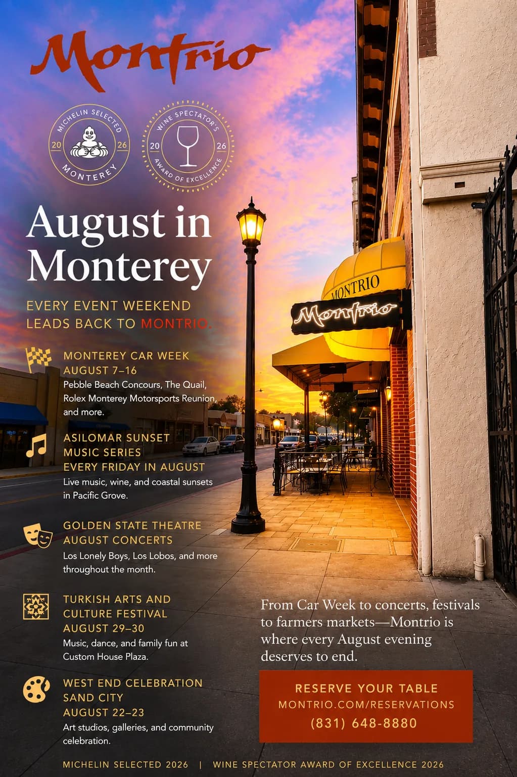 August in Monterey — Why Every Event Weekend Leads Back to Montrio