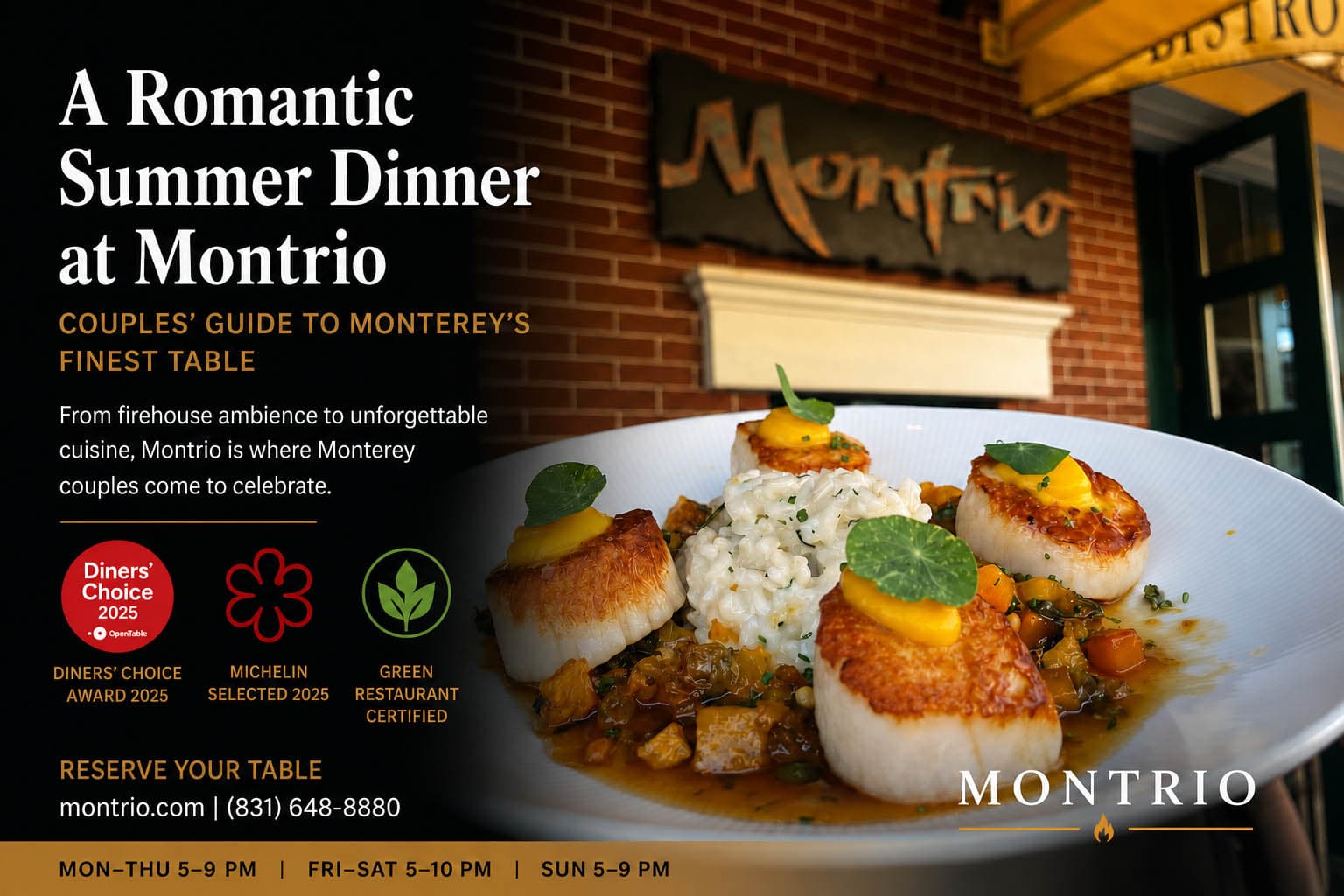 A Romantic Summer Dinner at Montrio — Couples' Guide to Monterey's Finest Table