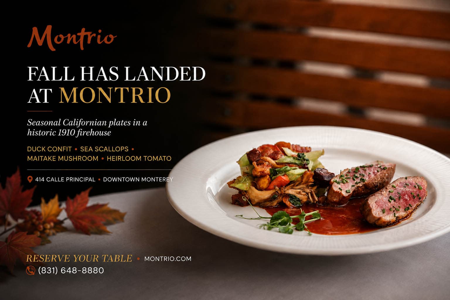 A Taste of the Season: What's on the Fall Menu at Montrio in Downtown Monterey