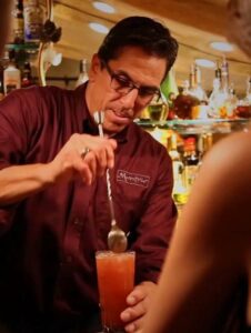 bartender mixing cocktail
